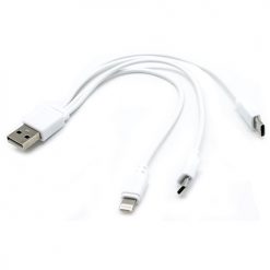 Cabo USB "3-em-1" para iPhone/ Lightning/microUSB/USB-C