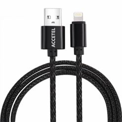 Cabo USB Lightning Compatível Apple 1 Metro - Accetel (Preto / Trança)