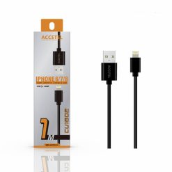 Cabo USB Lightning Compatível Apple 1 Metro - Accetel (Preto)