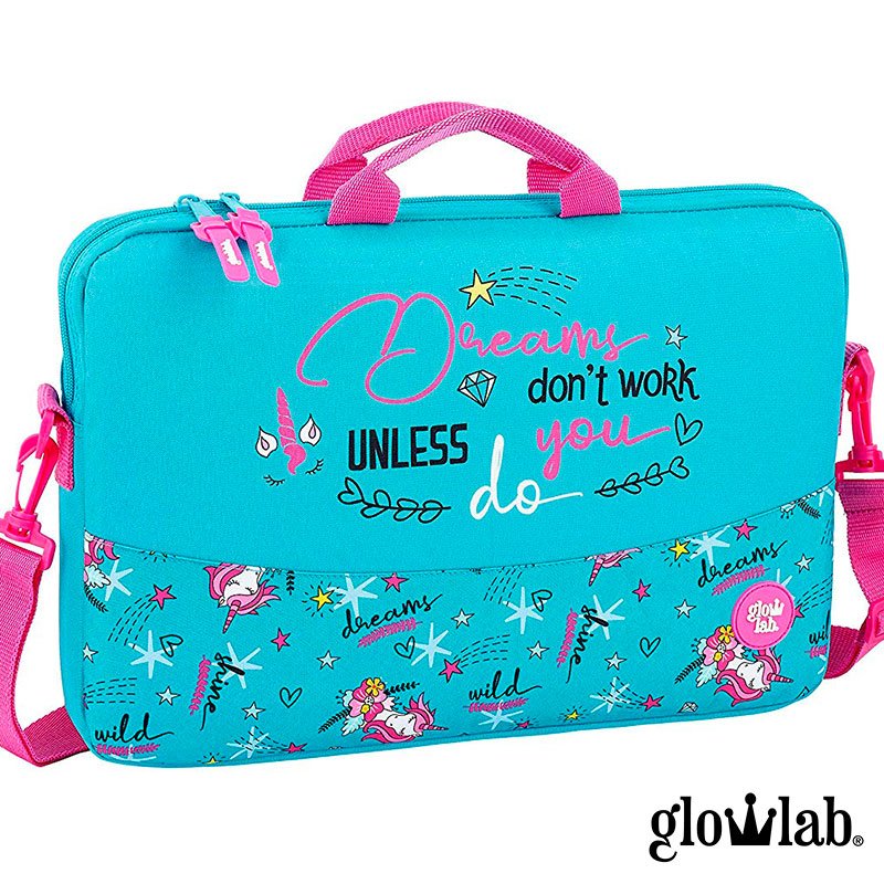 Mala / Bolsa para Portátil de 15" a 16" - Licenciada GlowLab (Unicórnios)