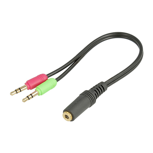 Cabo Jack 3.5mm 4P Macho - 2x Jack 3.5mm Femea Stereo