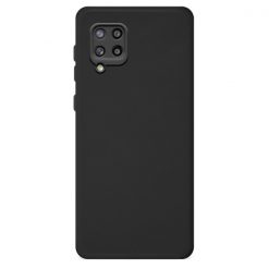 Capa Silicone Samsung Galaxy A12 - Lisa c/ Protetor de Camaras(Preta)